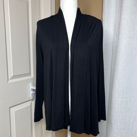 Vince Camuto Jersey Open Front Cardigan (Black) Petite Small - Picture 3 of 7